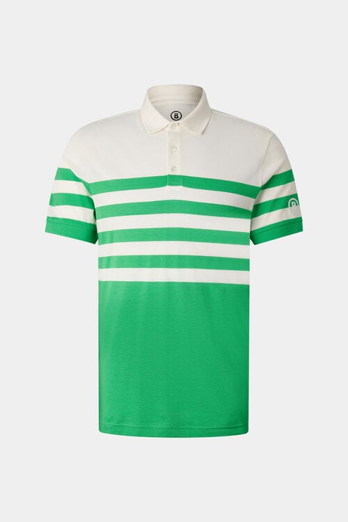 Funktions-Polo-Shirt Antonio Gr&uuml;n/Off-White