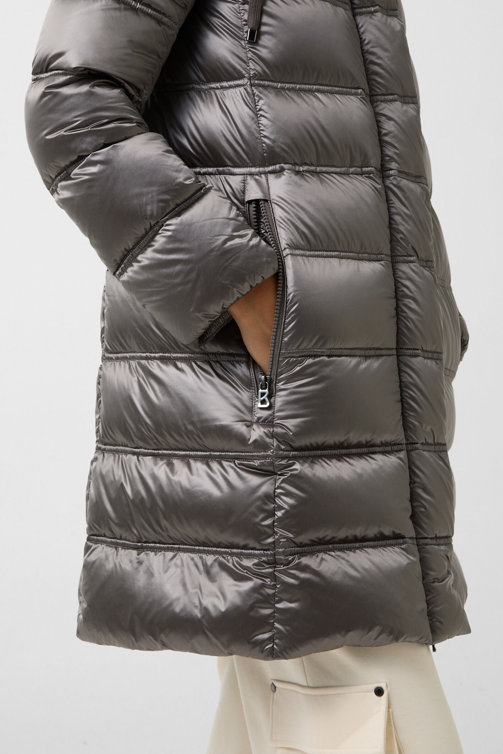 Daunen-Kurzmantel Lynn Grau