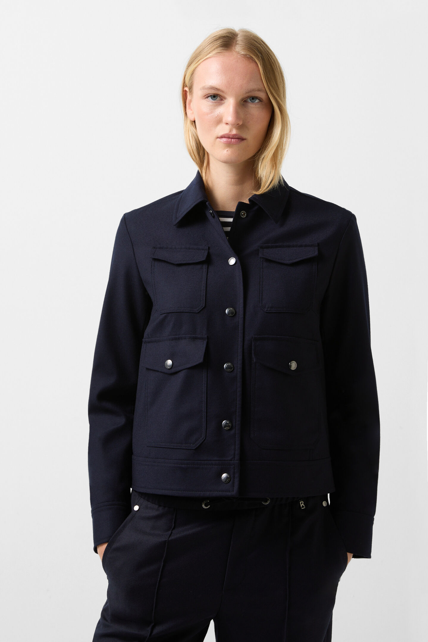 Emily flannel jacket Navy blue
