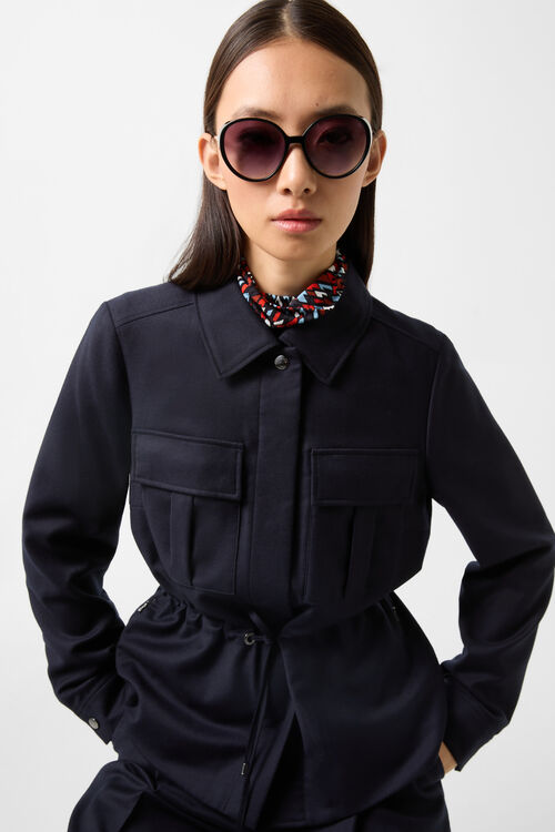 Flanell-Jacke Emira Navy-Blau