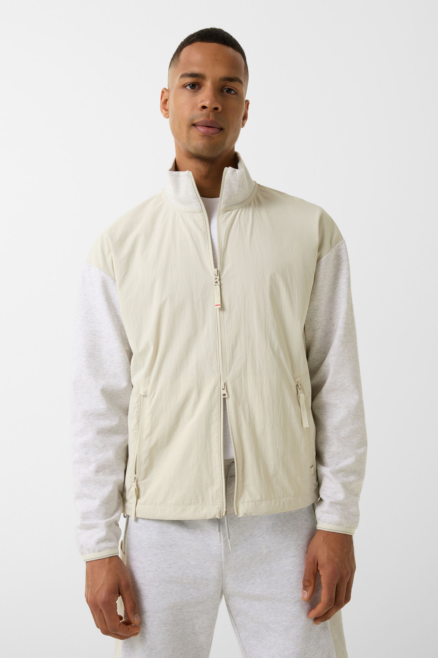 Hybrid-Sweatjacke Brody Sand/Hellgrau