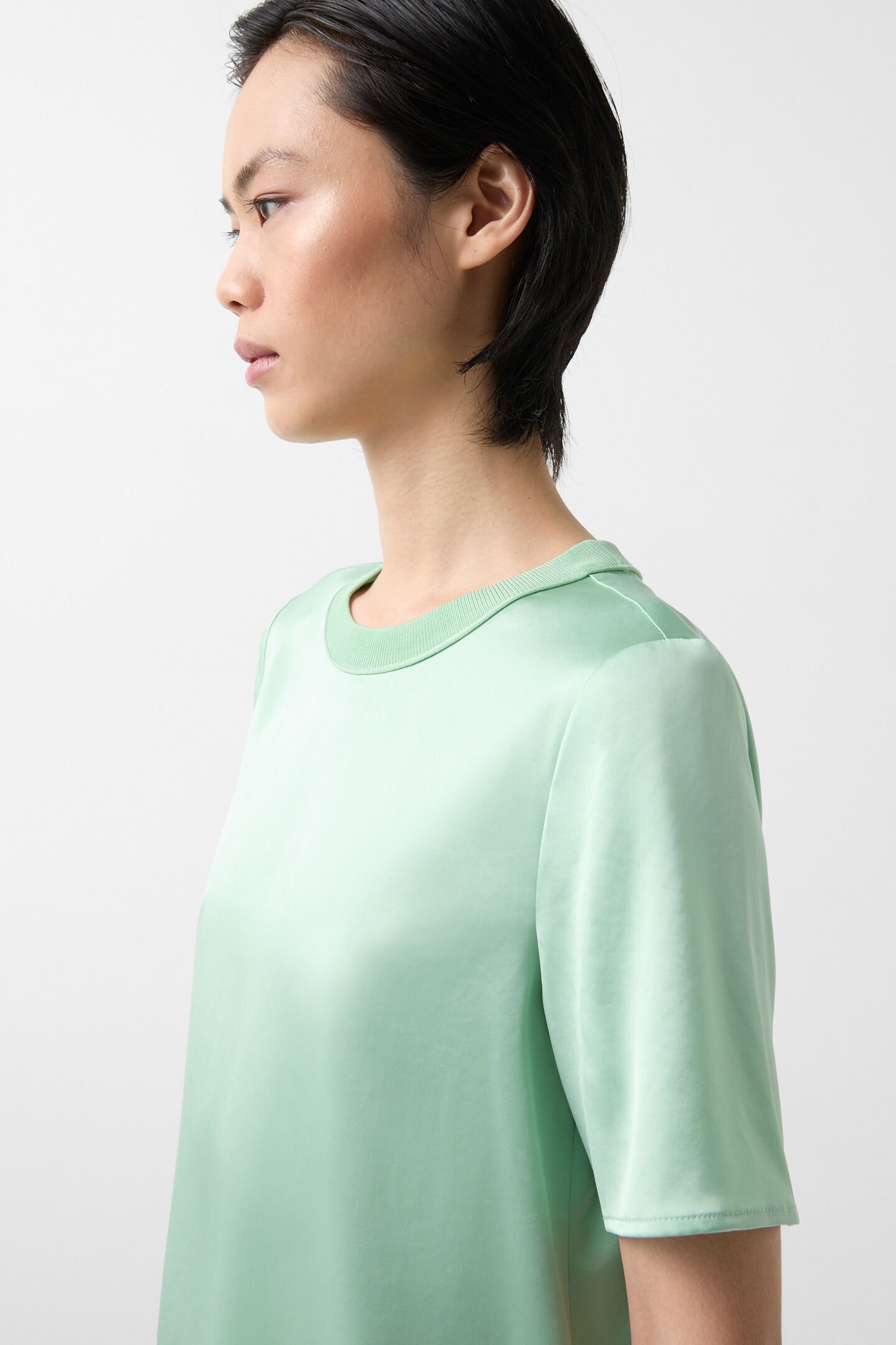 Satin-Shirt Dylan Hellgrün