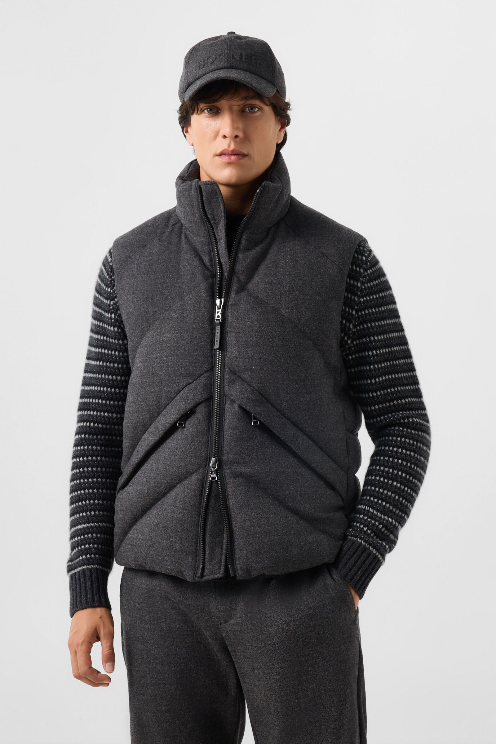 Kendo Virgin Wool and Down Vest Anthracite