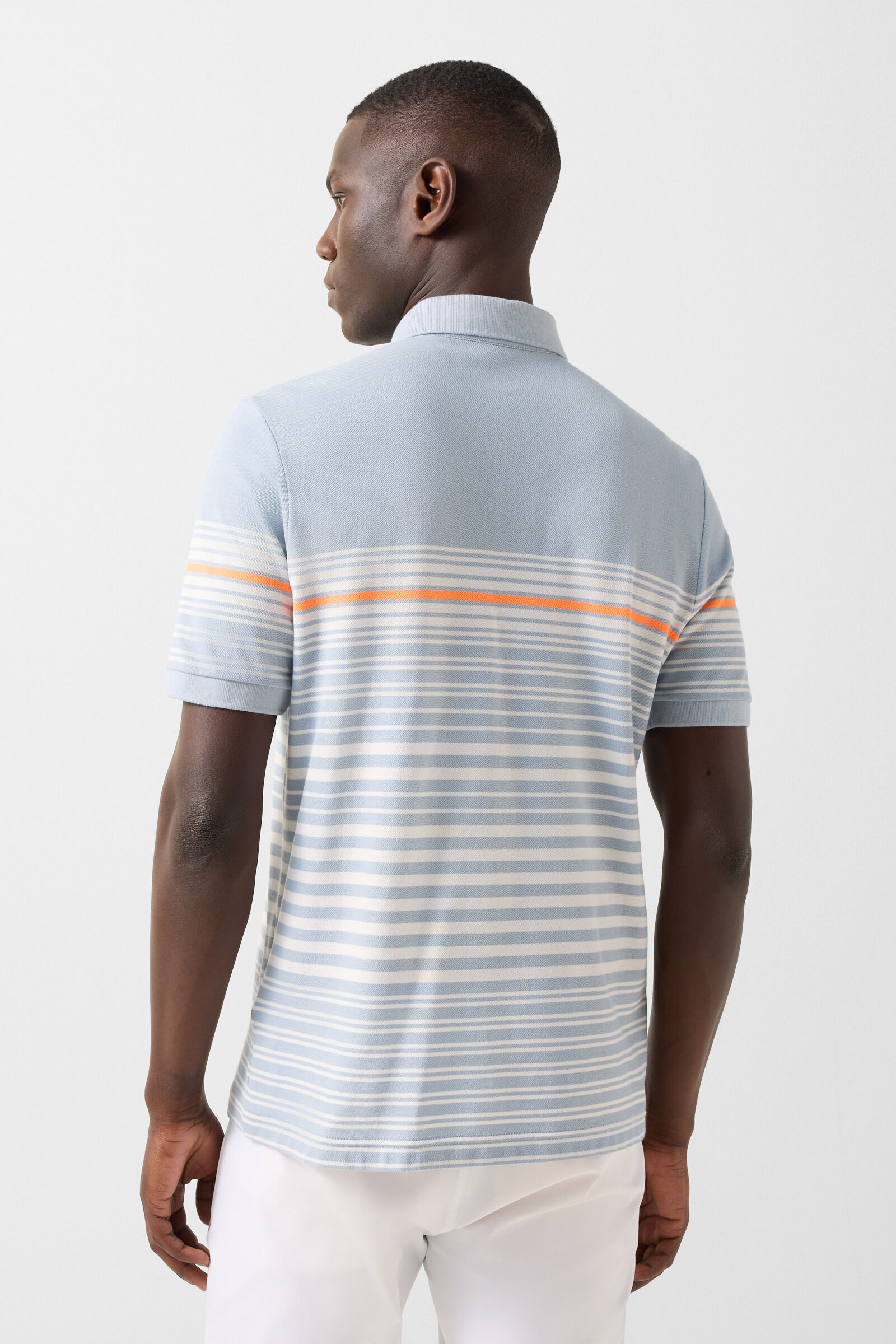 Jannes polo shirt Misty blue/white/orange
