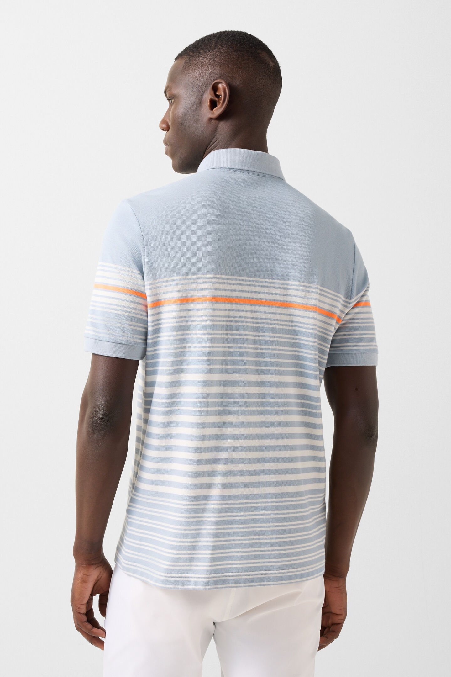 Jannes polo shirt Misty blue/white/orange