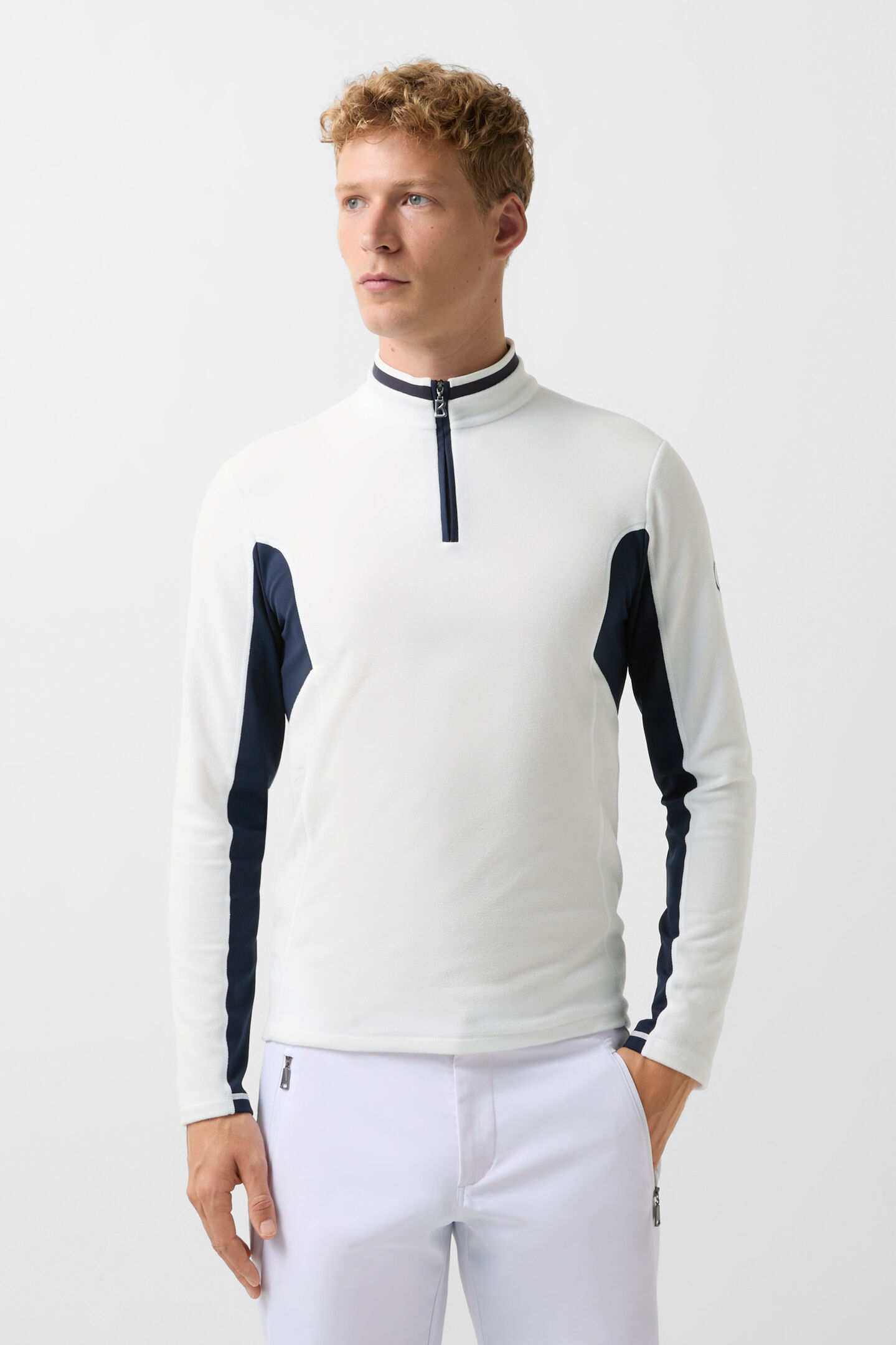 Fleece First Layer Giacomo Weiß/Navy-Blau