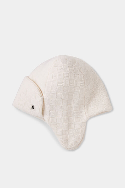 Schurwoll-Fliegermütze Madison Creme