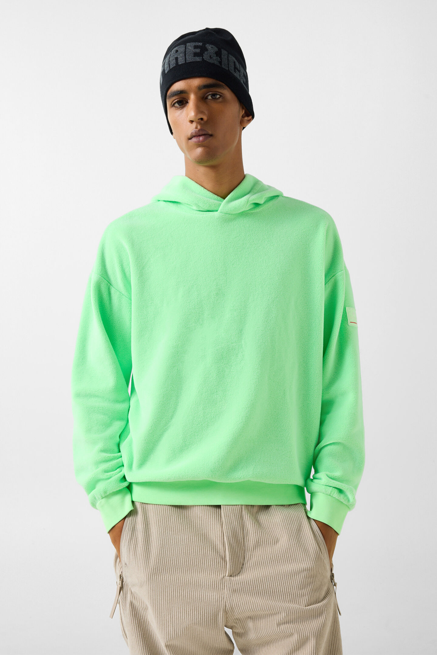 Ilario Fleece Hoodie Neon green