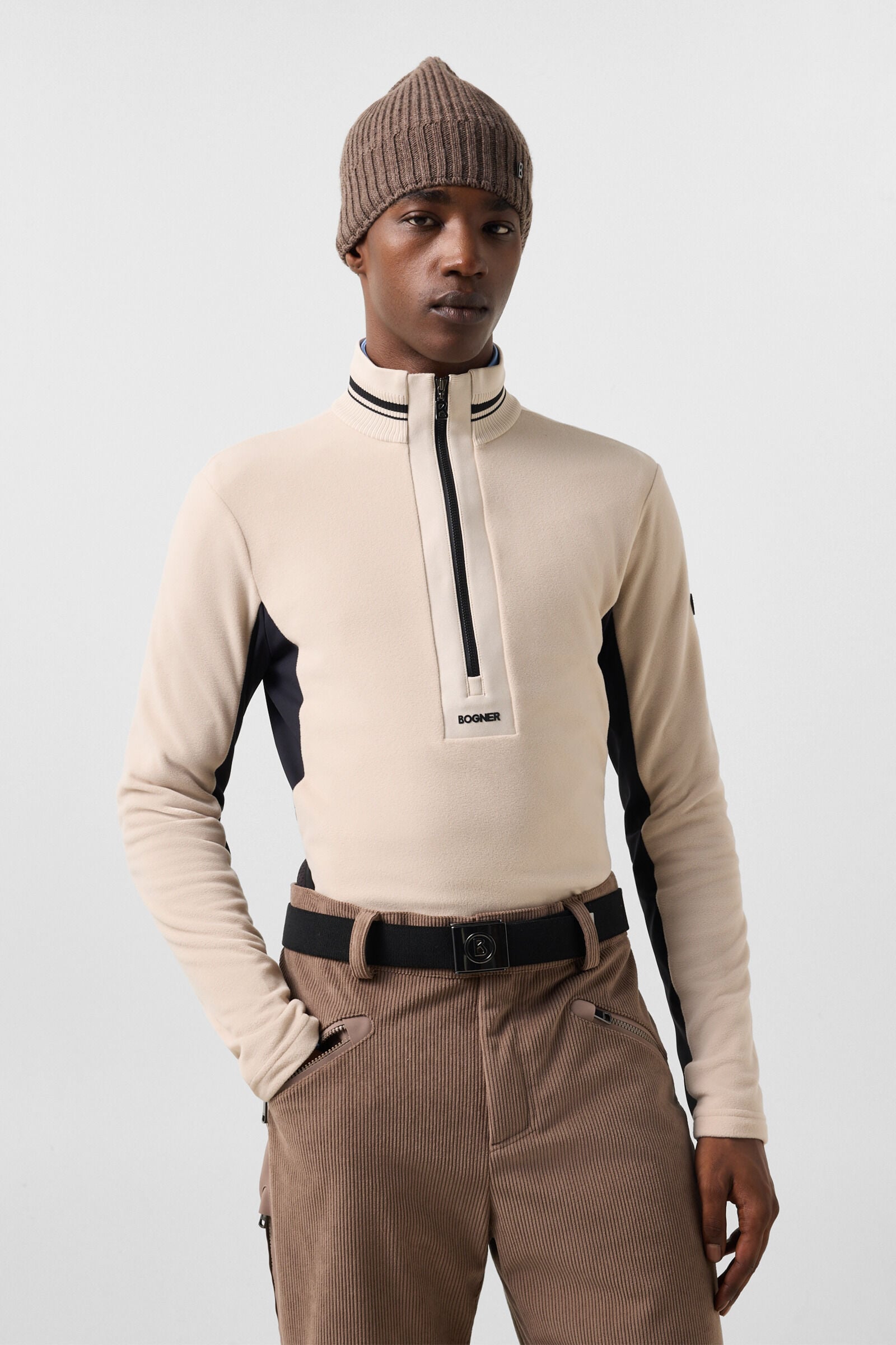 Harvey Fleece Base Layer Camel/Black