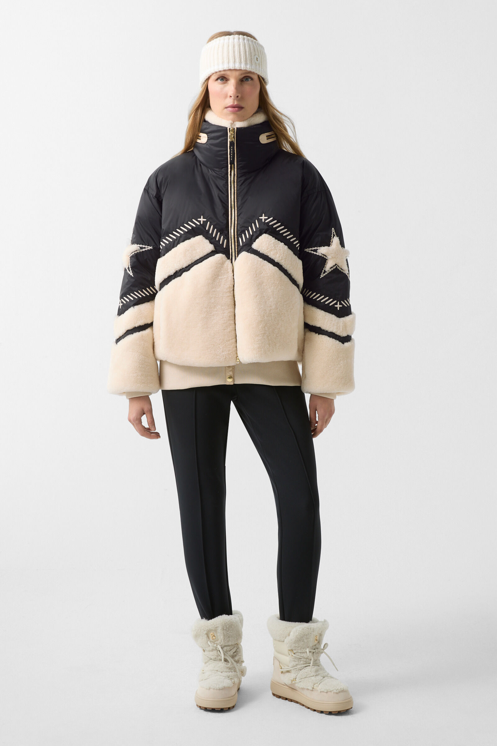 Amie down ski jacket Black/cream
