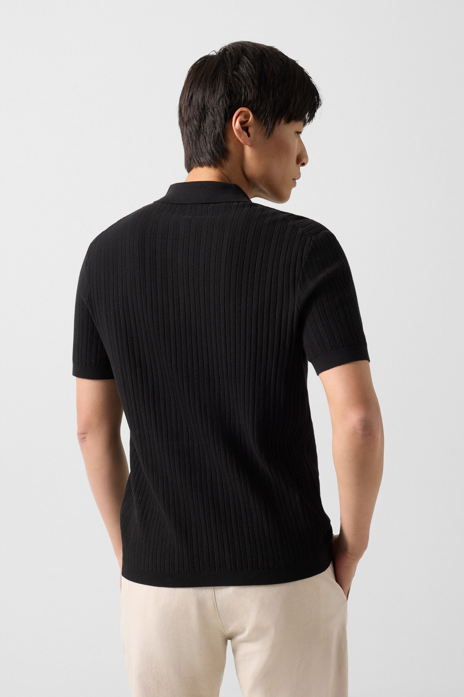 Tobias knitted polo shirt Black
