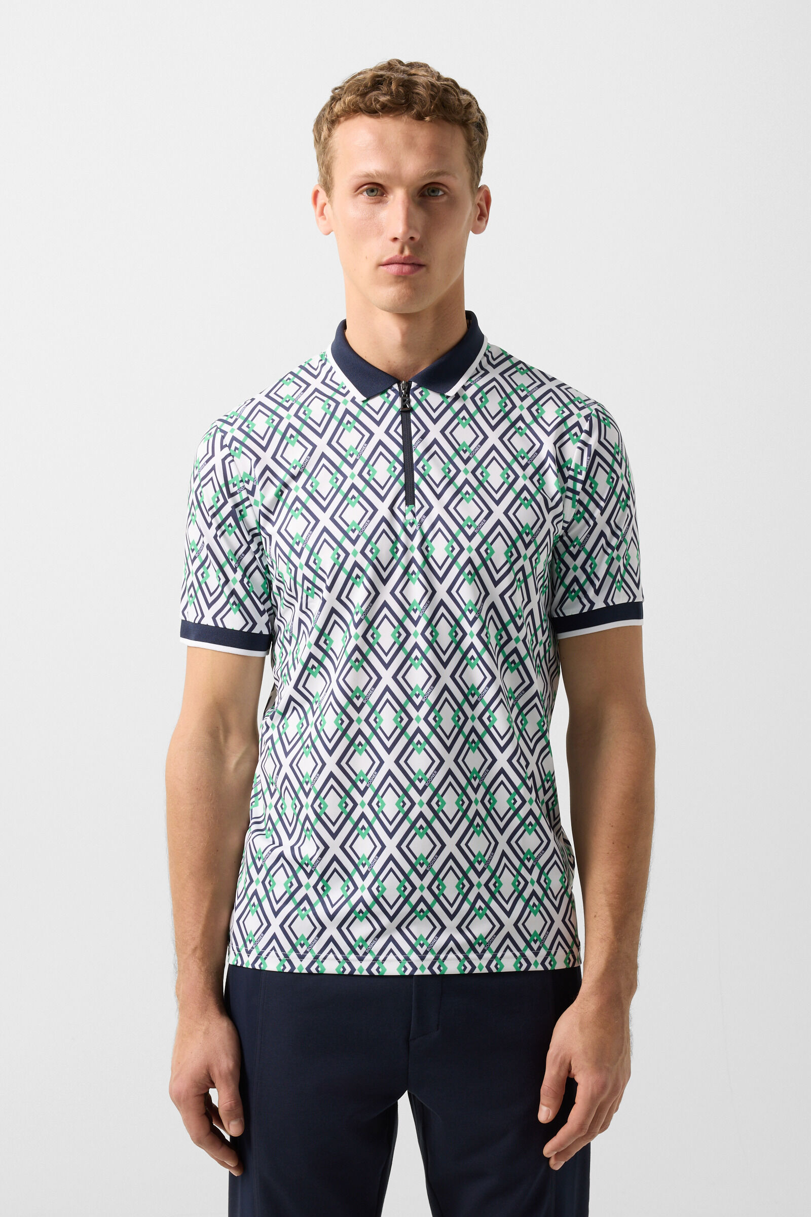 Valentin functional short-sleeved top Navy blue/green/white