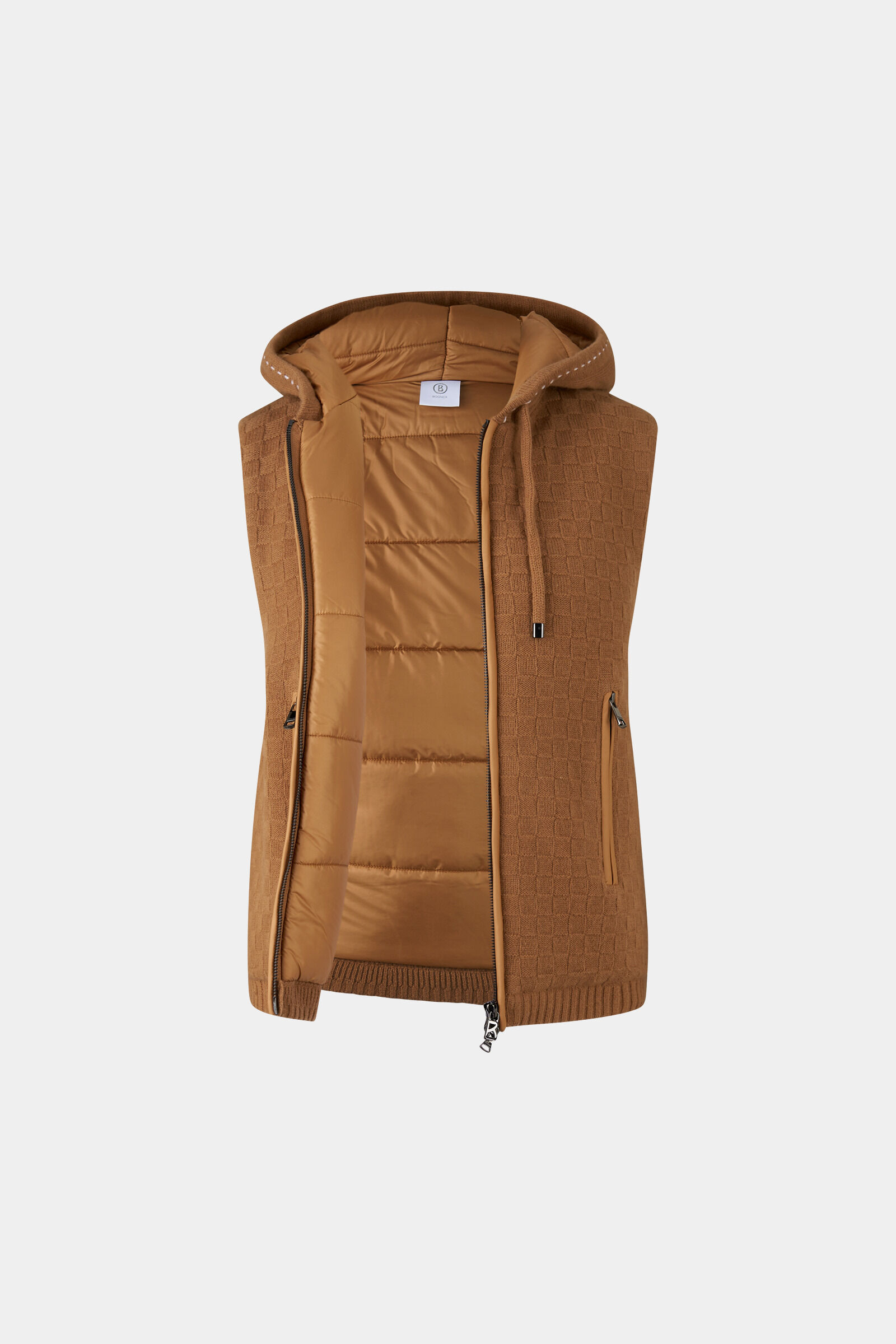 Lissity knitted quilted waistcoat Camel