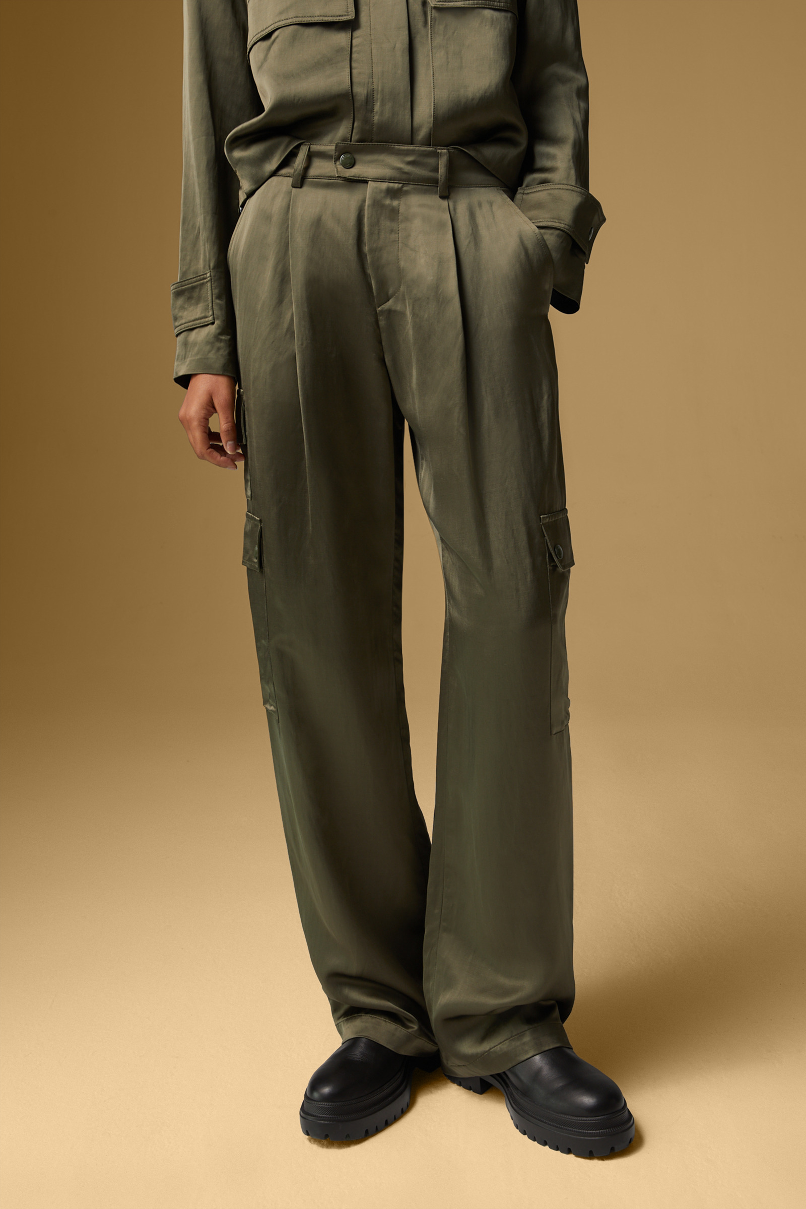Clara Satin combat trousers