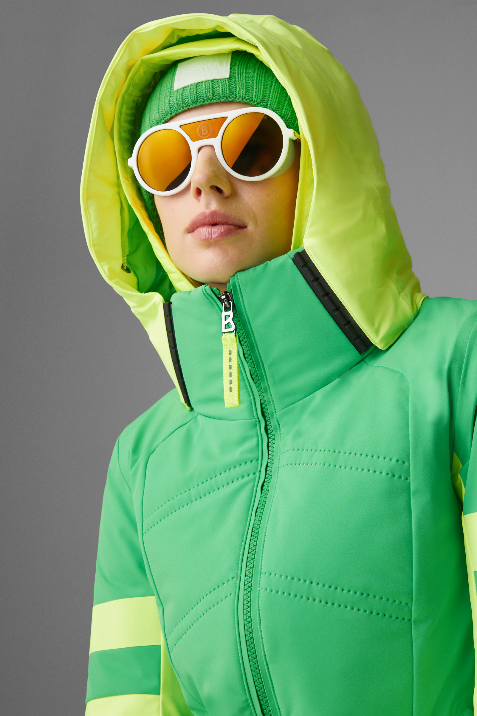 Bright green shop ski jacket