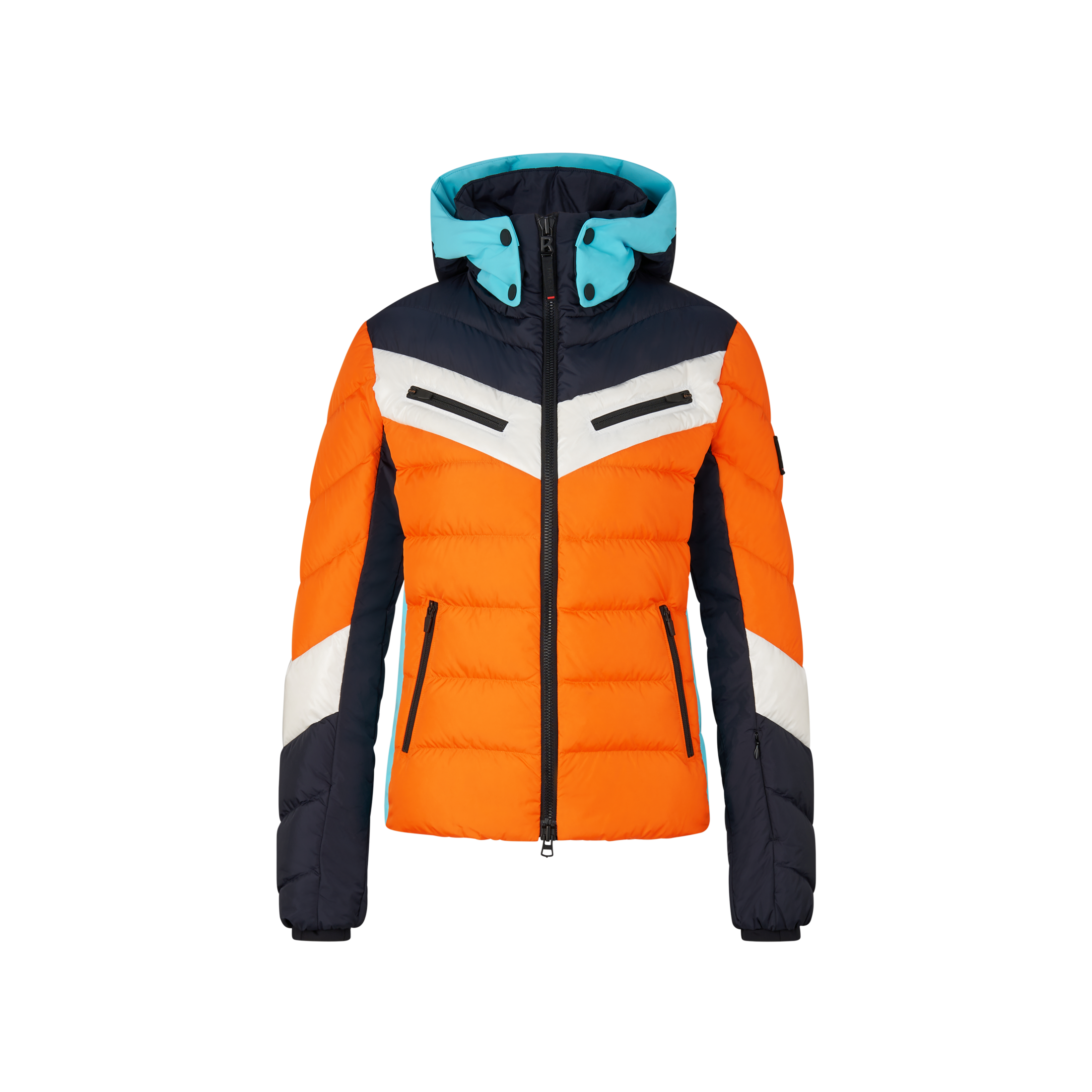 FIRE+ICE Farina Down ski jacket for women - Orange/Dark blue - 8/M