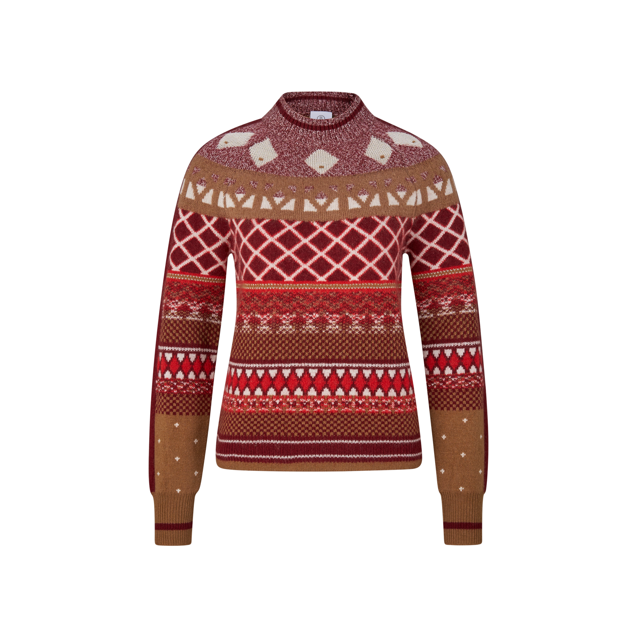 BOGNER Annette knit sweater for women - Red/Camel - 16/3XL